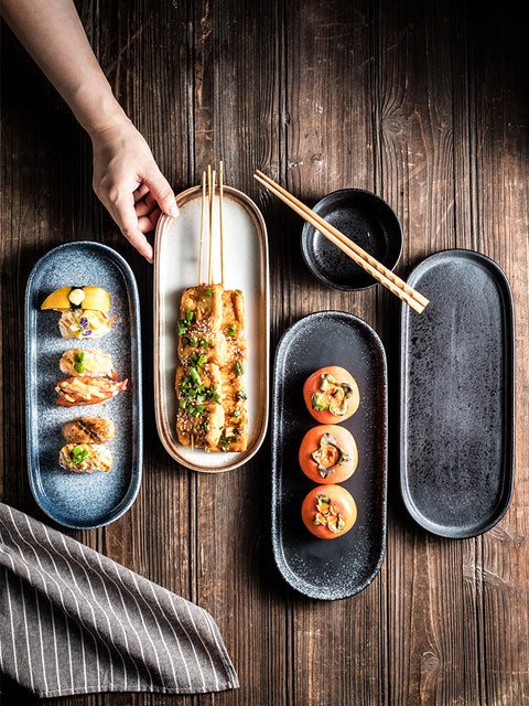 12’’ Oval Ceramic Rectangular Plate – Premium Modern Dining Serving Dish