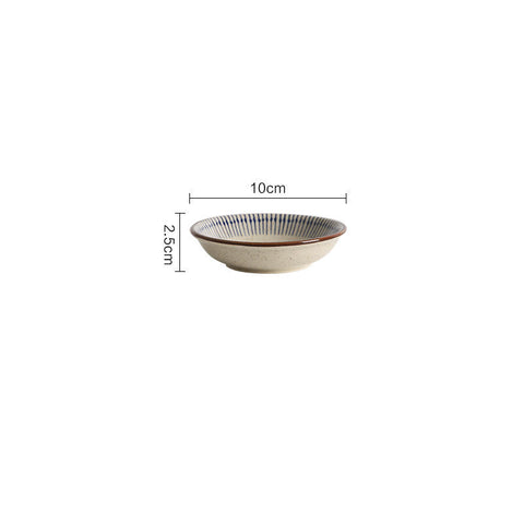 Premium Porcelain Dinnerware Set – Blue Stripe Edge Design