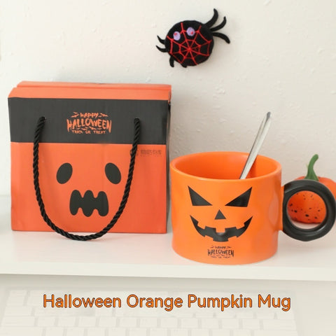 Halloween Pumpkin Ceramic Mug | 450ml | Cute Halloween Cup