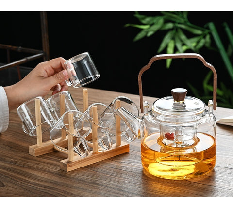 Tetera de vidrio de borosilicato con infusor – Resistente al calor