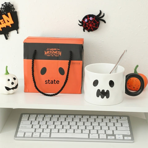 Halloween Pumpkin Ceramic Mug | 450ml | Cute Halloween Cup