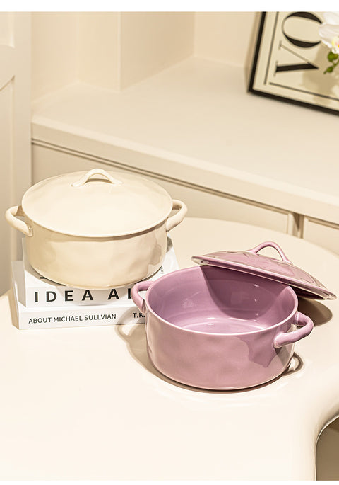 Household Porcelain Soup Bowl With Lid