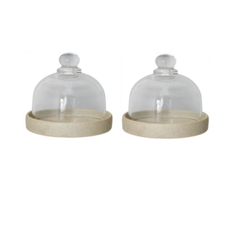 Pink Base Glass Dome – Mini Dessert & Macaron Display Cover