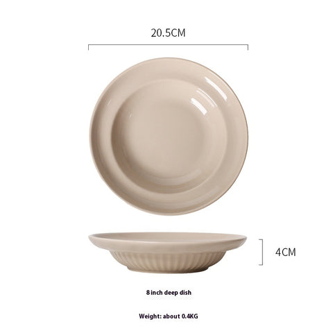 Elegant Ceramic Tableware – Soup, Salad & Dinner Plate Set