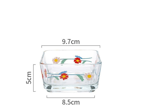 Small Square Glass Bowl – Elegant Dessert & Snack Serving Dish