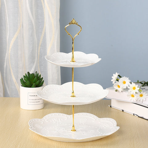 Modern Pastel 3-Tier Plastic Dessert Stand – Lightweight Fruit and Cake Tray