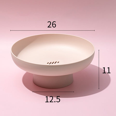 Nordic Elevated Fruit Bowl – Modern Drainable Pedestal Serving Bowl