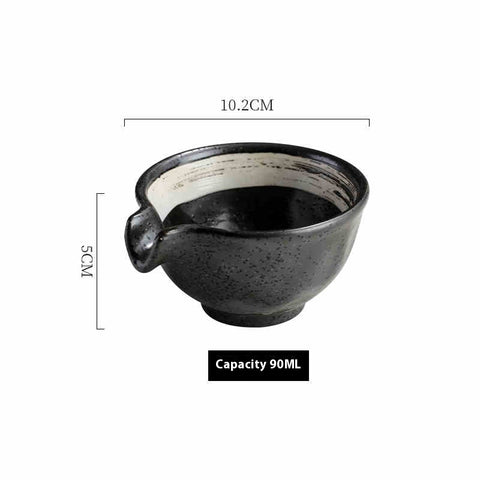 Japanese-Style Rustic Ceramic Sauce Bowl Set – Handmade & Elegant Design