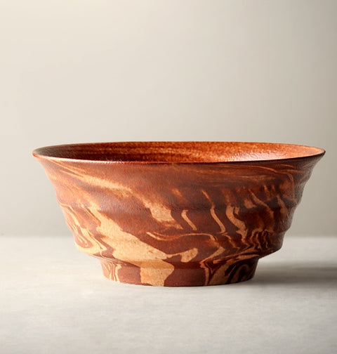 Handmade Pottery Bowl – Rustic Spiral Design