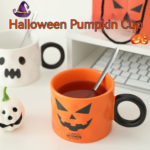 Halloween Pumpkin Ceramic Mug | 450ml | Cute Halloween Cup