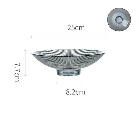 Premium Ribbed Glass Fruit Tray – Elevated Clear Serving Bowl for Snacks & Desserts