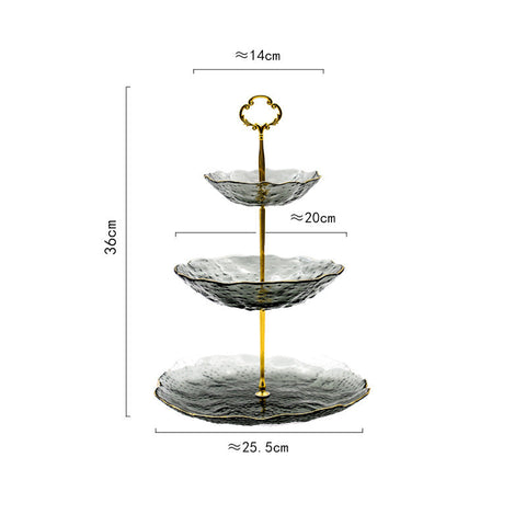 Gold-Trimmed Glass Dessert Stand – European Style Double & Triple Layer Tray