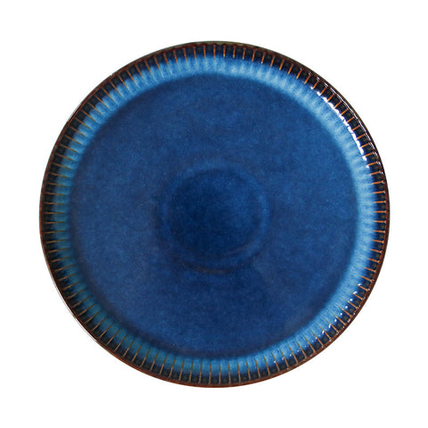 Porcelain Blue Stripe Plate – Round Dinnerware in 3 Sizes
