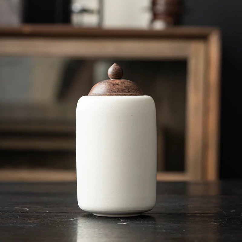 Calm Sip Beige Ceramic Tea Canister — Wudy Kitchen, image 8