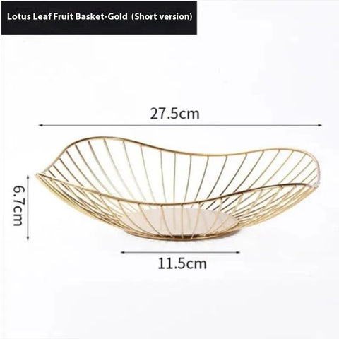 Lotus Leaf Metal Fruit Basket – Modern Decorative Table Bowl