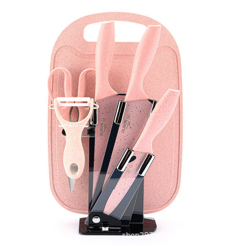 7-Piece Stainless Steel Knife Set – Modern Kitchen Set with Cutting Board