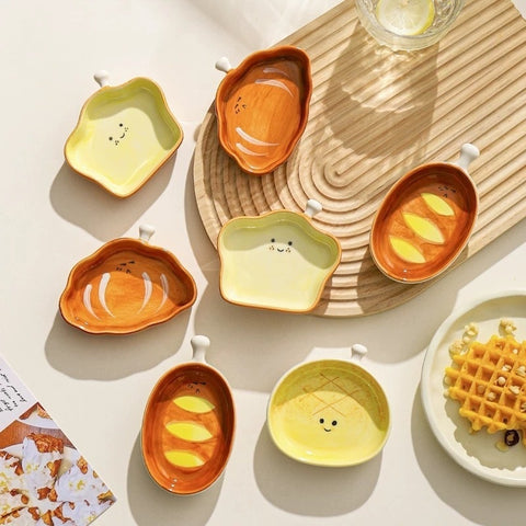 Mini Ceramic Snack Dish Set – Cute & Colorful Design