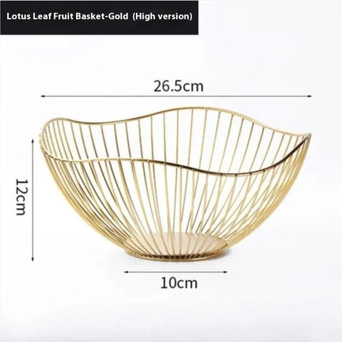 Lotus Leaf Metal Fruit Basket – Modern Decorative Table Bowl