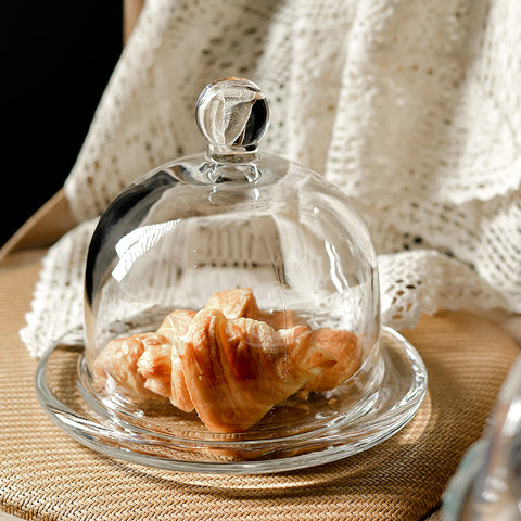 Pink Base Glass Dome – Mini Dessert & Macaron Display Cover