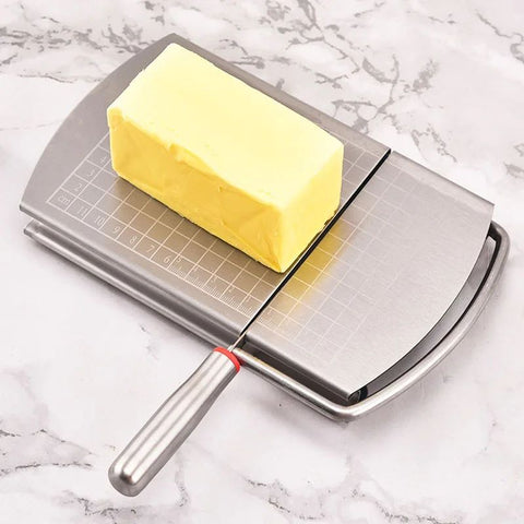 Butter, Cheese & Ham Slicer with Non-Slip Steel Cutter Board
