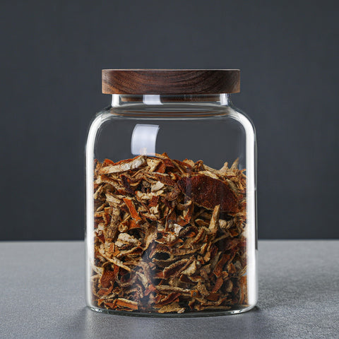 Large Transparent Glass Jar with Wooden Lid – Airtight Food Storage Container (2L / 3L)