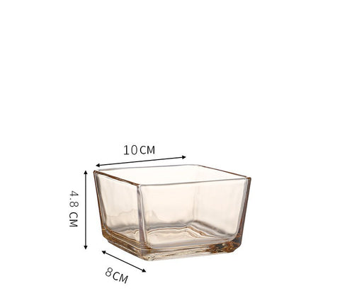 Small Square Glass Bowl – Elegant Dessert & Snack Serving Dish