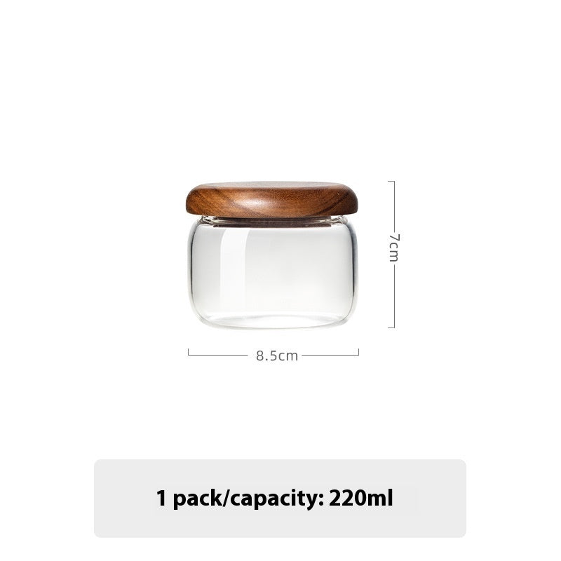 Wudy Acacia Glass Jars | Modern Airtight Pantry Storage