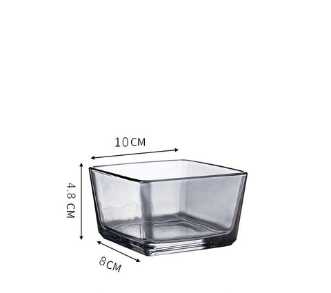 Small Square Glass Bowl – Elegant Dessert & Snack Serving Dish