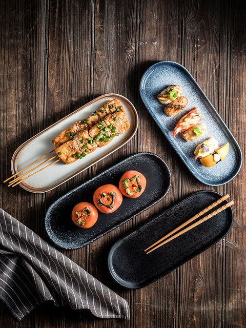 12’’ Oval Ceramic Rectangular Plate – Premium Modern Dining Serving Dish