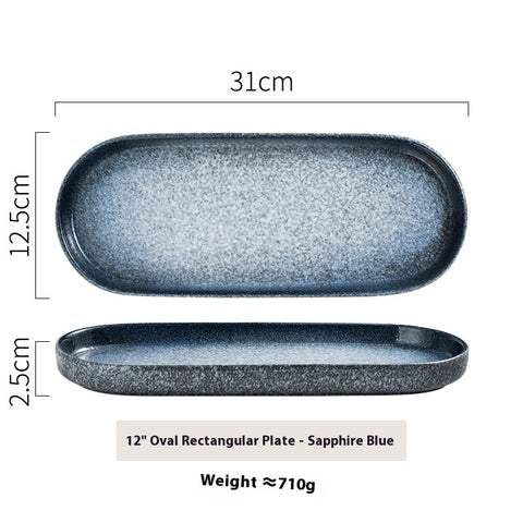 12’’ Oval Ceramic Rectangular Plate – Premium Modern Dining Serving Dish