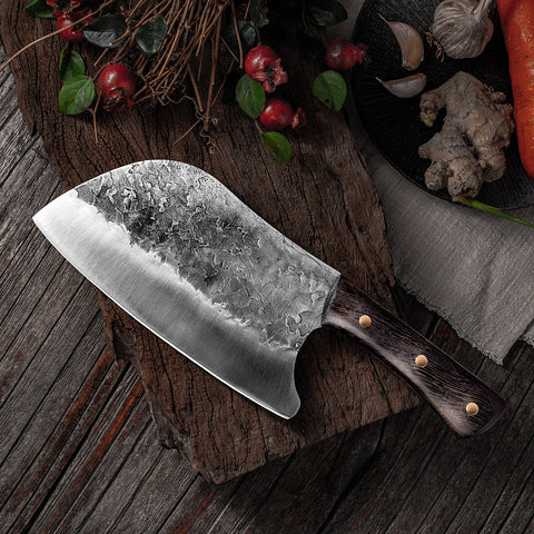 Forged Stainless Steel Chef Knife – Handmade Butcher Cleaver