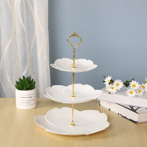 Modern Pastel 3-Tier Plastic Dessert Stand – Lightweight Fruit and Cake Tray