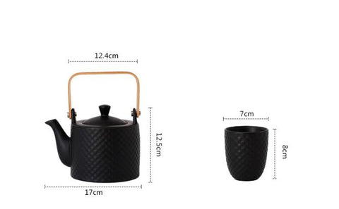 Palace Style Luxury Tea Set with Stand (1 Pot + 6 Cups)