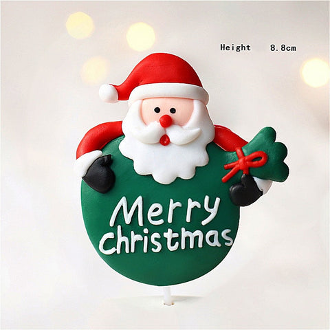 Christmas Cake Decoration Set – Santa, Tree, House & Gift Toppers