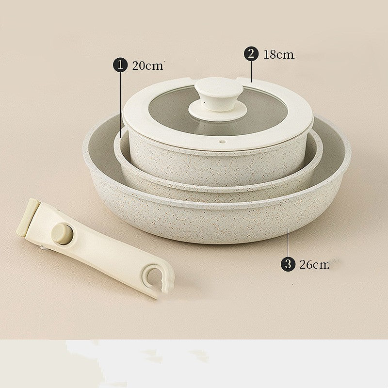 Wudy 4pc Smart Household Pan Set | Stackable Non-Stick Cookware