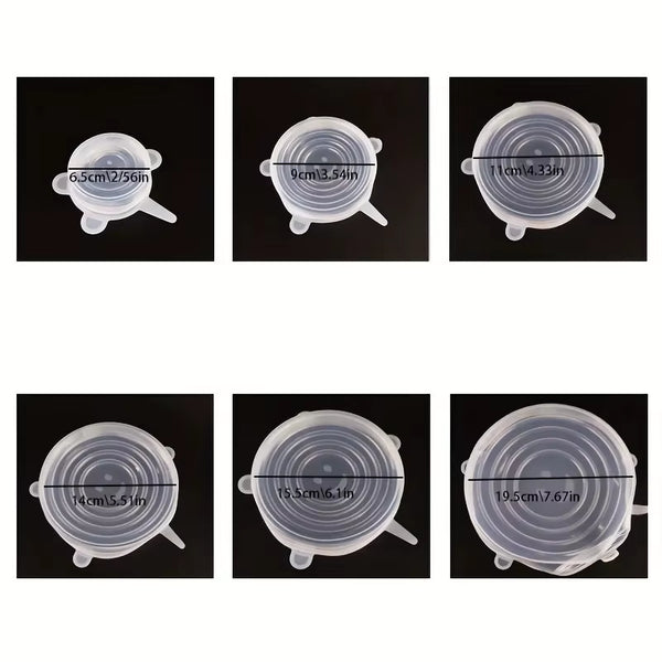 Kitchen Microwave Food Covers Bowl Caps Elastic Silicone Lid Cap Universal Adaptable Lids Silicone Cover Stretch Lids