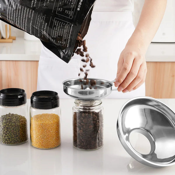 Stainless Steel Wide Mouth Funnel Canning Funnel Cup Jam Salad Dressing Hopper Filter for Jar Canned Filteroil Wine Water Spices