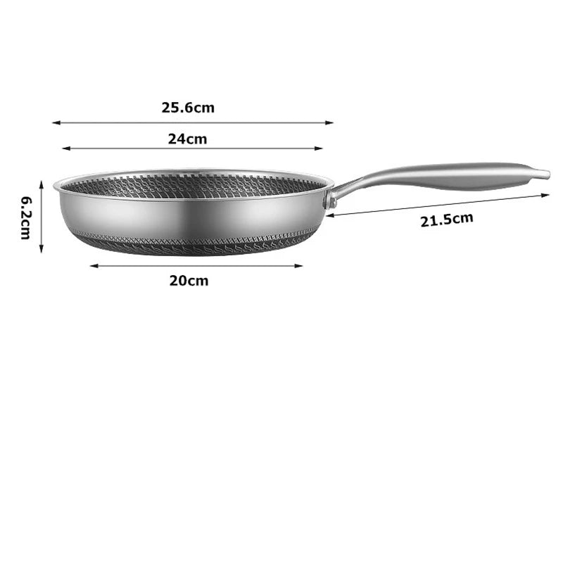 Stainless Steel Frying Pan Nonstick Honeycomb Fry Pan w…