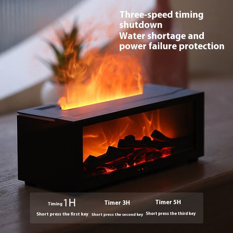 Large Flame Aromatherapy Diffuser – 3D Fire Effect & Essential Oil Humidifier