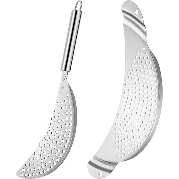 Stainless Steel Pot Strainer with Handle Kitchen Pasta Strainer Colander Insert Drainer for Different Pot Pan JT170