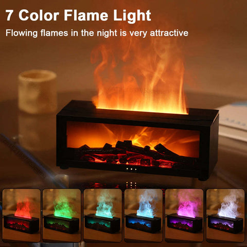 Large Flame Aromatherapy Diffuser – 3D Fire Effect & Essential Oil Humidifier