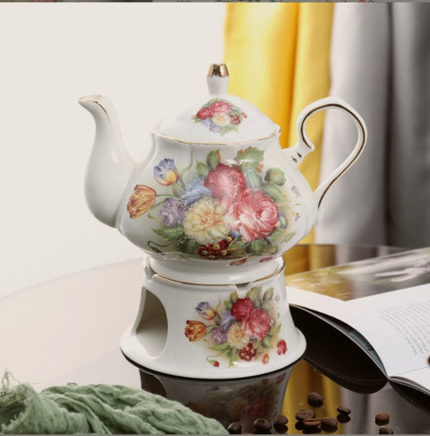 White Floral Bone China Tea Cup Set