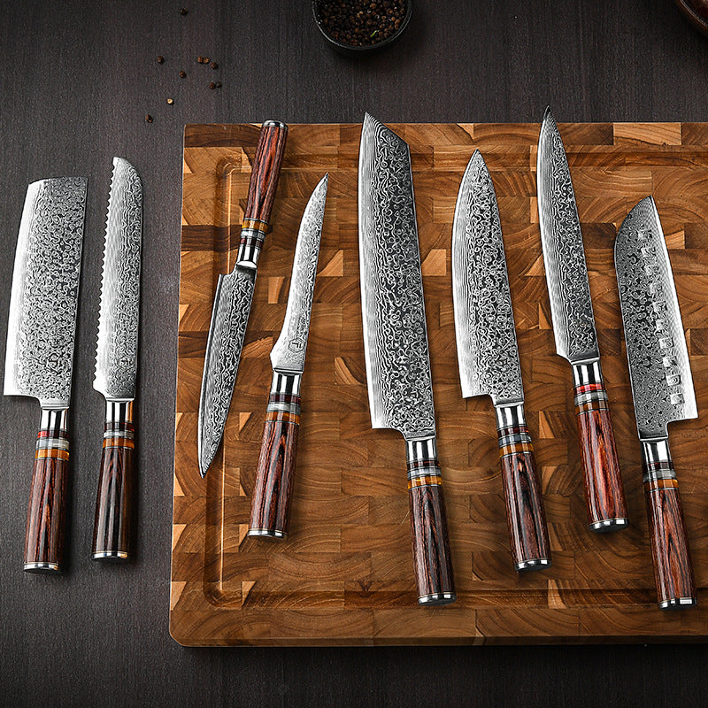 Damascus Steel Chef Knife - AUS10 Core