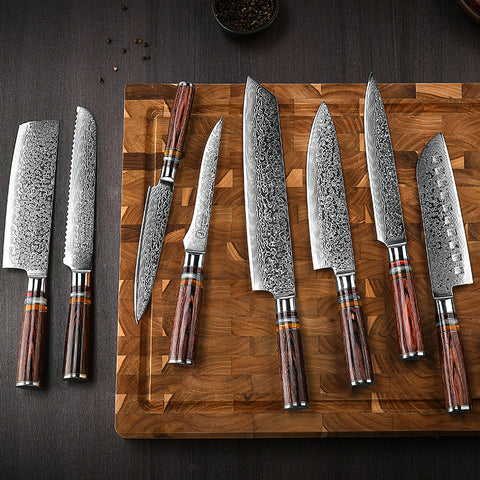 Premium Damascus Steel Chef Knife - AUS10 Core