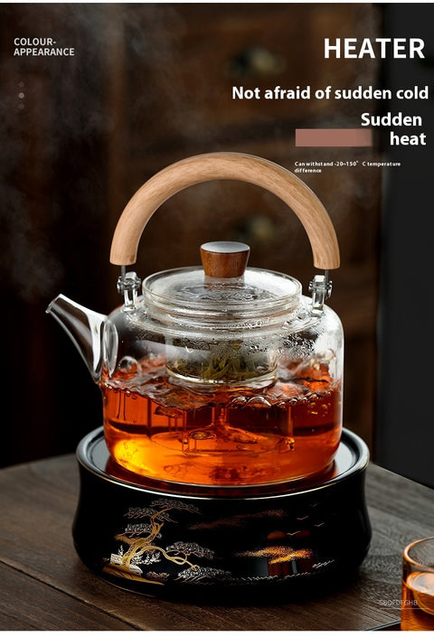Borosilicate Glass Teapot with Filter – Heat-Resistant Modern Design