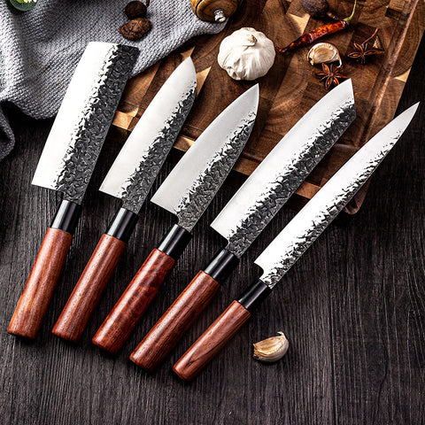 Handmade Hammered Forged Santoku Chef Knife