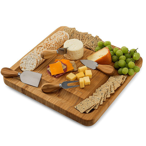 Large Bamboo Charcuterie Board with Hidden Knife Drawer