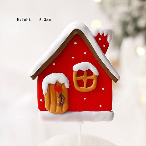 Christmas Cake Decoration Set – Santa, Tree, House & Gift Toppers