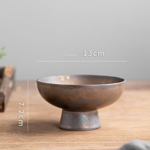 Rustic Bronze-Effect Porcelain Bowl Collection