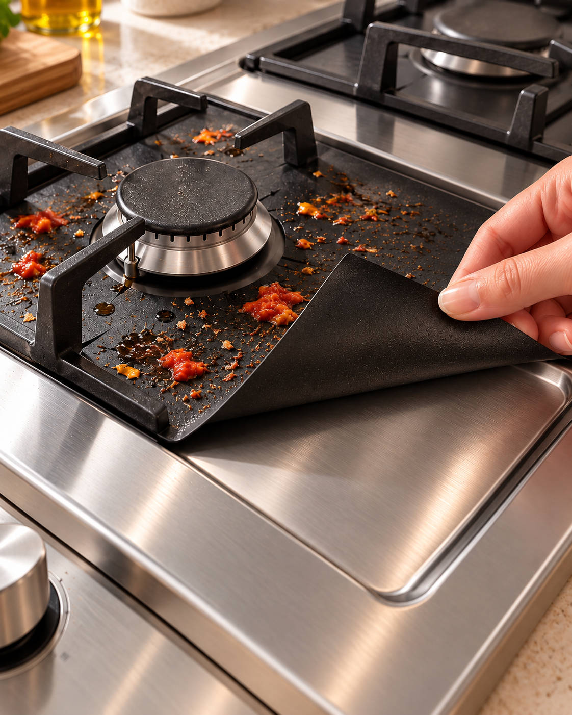Reusable Gas Hob Burner Liners – Non-Stick, Cut-to-Fit (4 Pack)